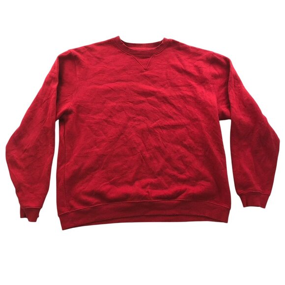 Top Of The World Mens Sweatshirt Large Crew Neck Pullover Red Casual Long Sleeve - Picture 1 of 9